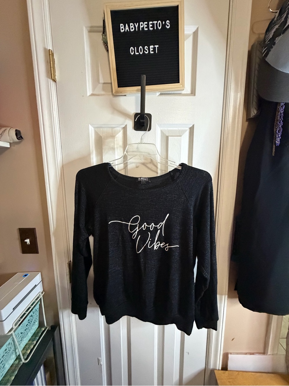 Buffalo David Bitton Black 'Good Vibes' Sweatshirt